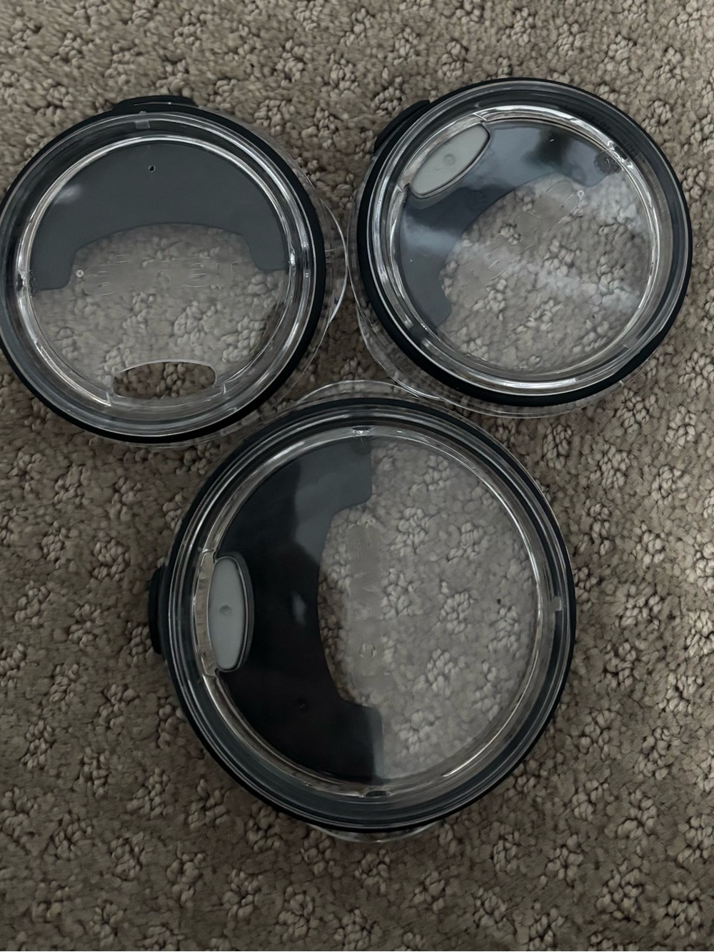 3 tervis Clear Tumbler Lid with Black flip top 2 small 1 large - Picture 4 of 4
